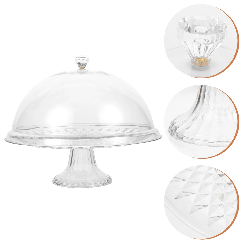 Cake Tray with Lid Clear Cake Stand with Dome Snack Serving Tray for Wedding Party