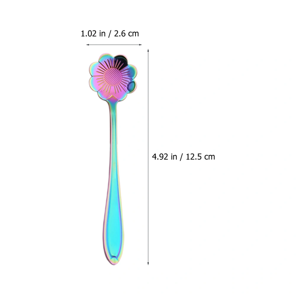 8pcs Wine Stirrer Plated Flower Shape Stainless Stirring Bar Mixing Spoon