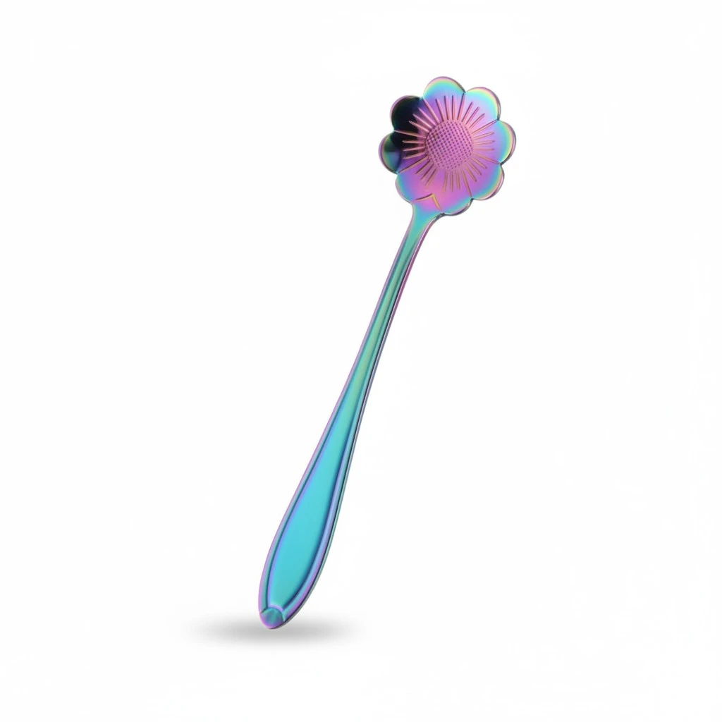 8pcs Wine Stirrer Plated Flower Shape Stainless Stirring Bar Mixing Spoon