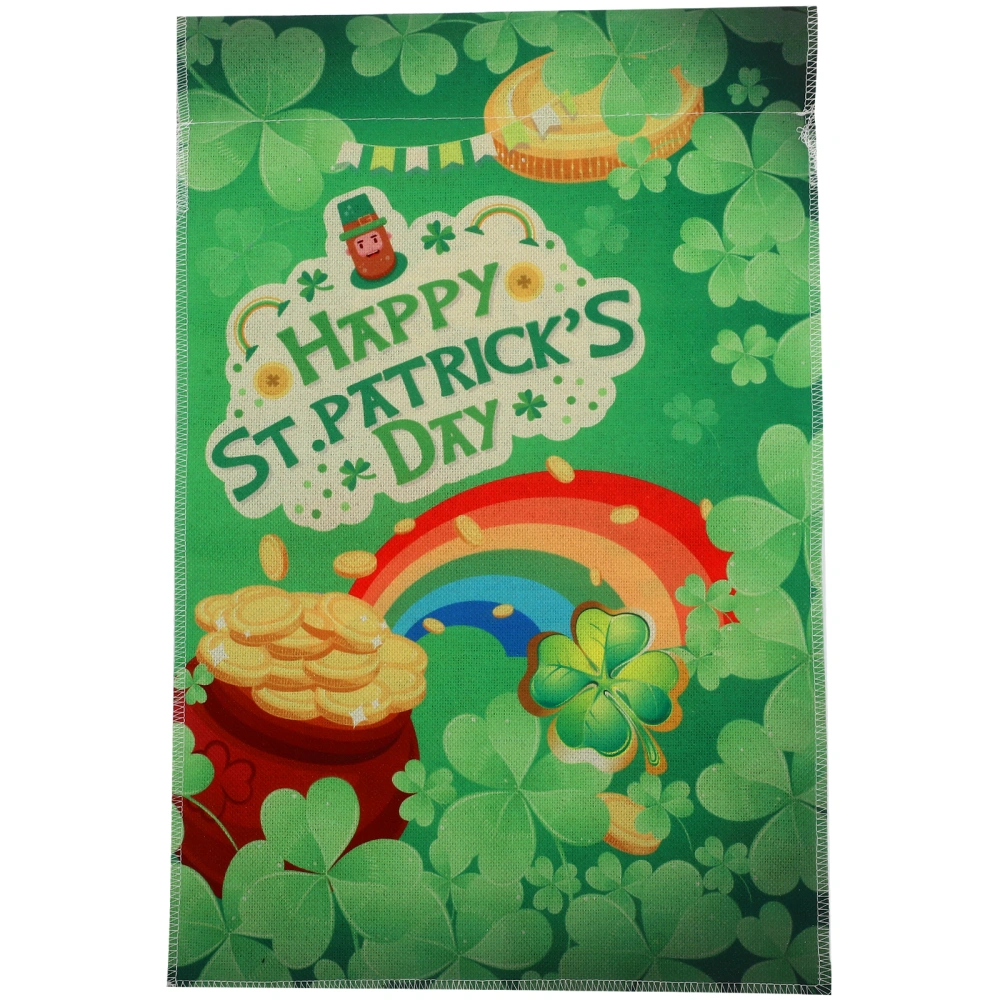 St. Patrick's Day Celebration Decor Flag Shamrock Pattern Garden Flag Banner