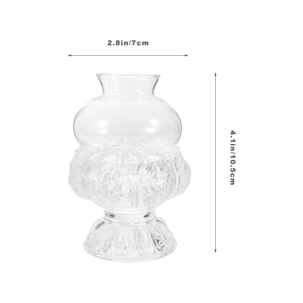 Lotus Shape Oil Lamp Delicate Oil Lamp Decor Desktop Glass Candle Holder Adornment