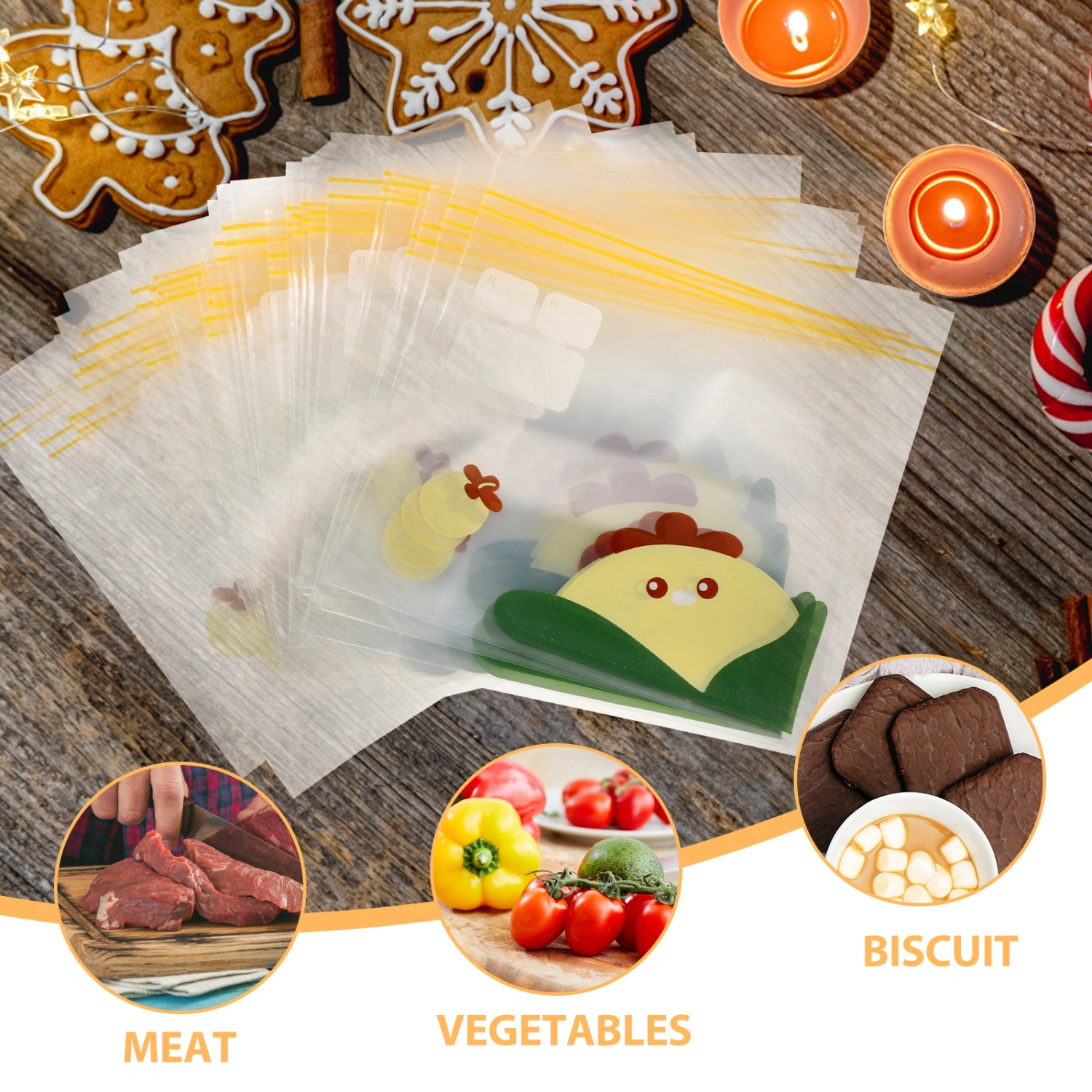 30Pcs Refrigerator Food Bags Reusable Freezer Bags Food Storage Bags Fresh Keeping Vegetable Bags