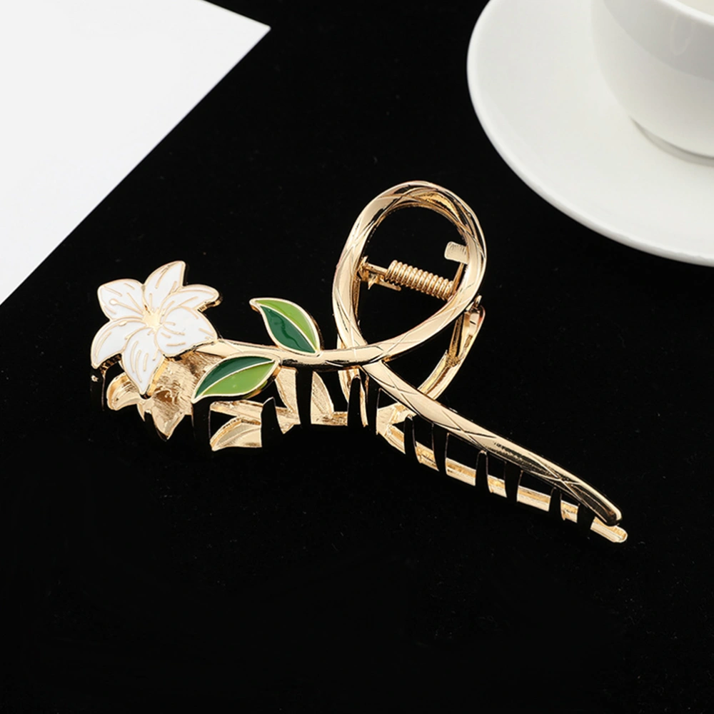 2Pcs Lily Flower Hair Claw Clip Metal Jaw Clip Back Hair Clip Hair Styling Tools