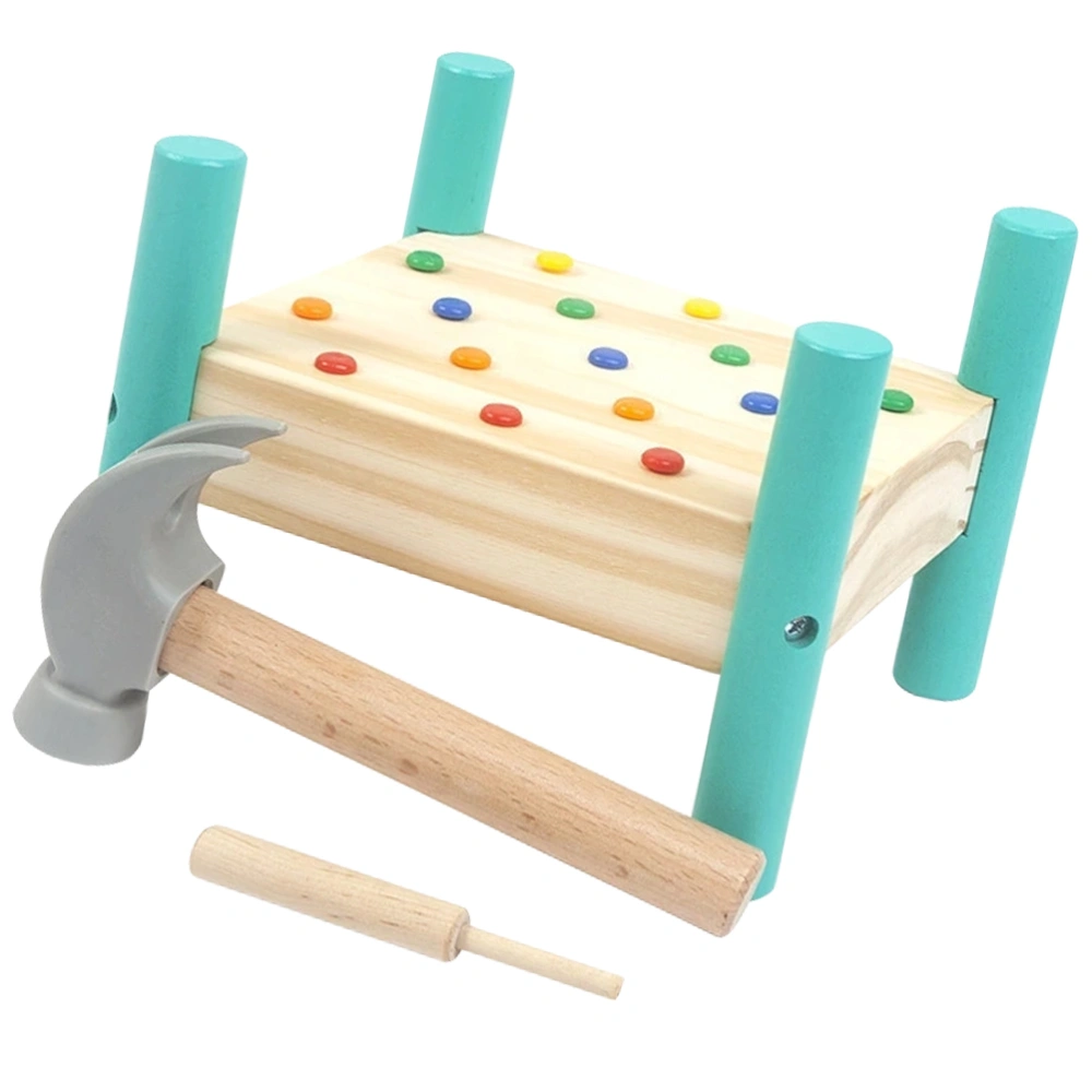 1 Set Wooden Colorful Nail Platform Toys Color Cognitive Beating Table