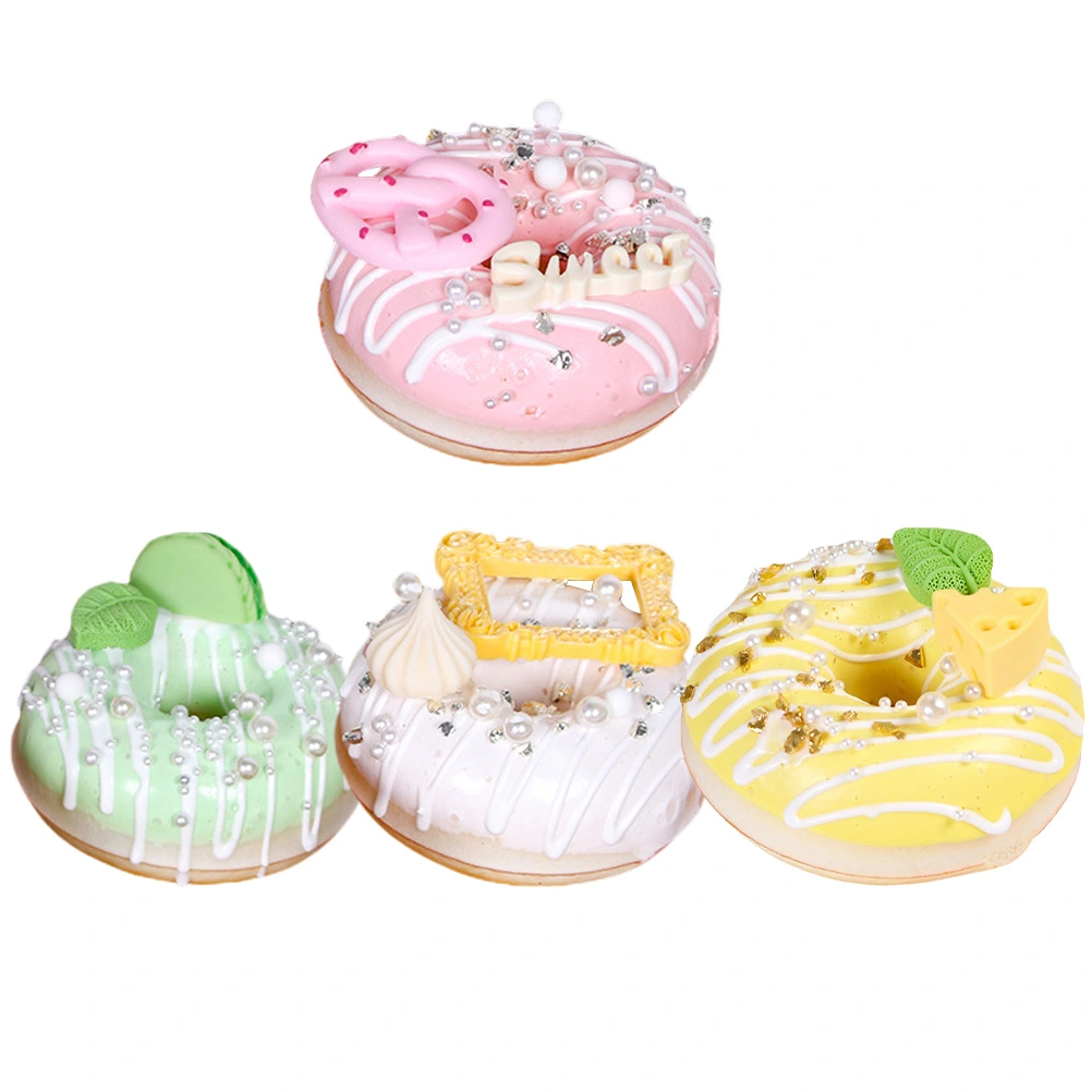 4Pcs Simulation Donuts Models Lifelike Fake Donuts Decorative Artificial Donuts Showcase Props