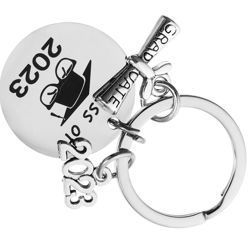 Creative 2023 Keychain Graduation Season Key Ring Stainless Steel Key Hanging Pendant