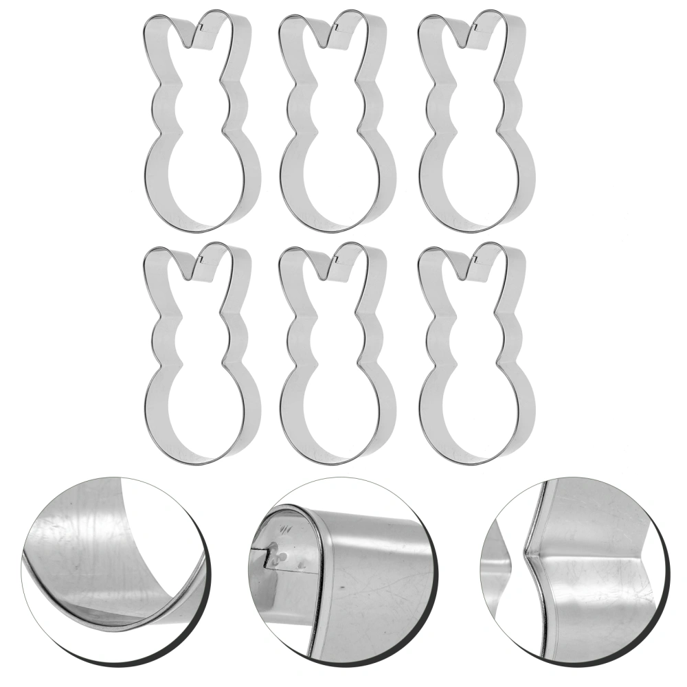 6Pcs Cookie Cutters Rabbit Bunny Cookie Molds Biscuit Molds Metal Cookie Cutters