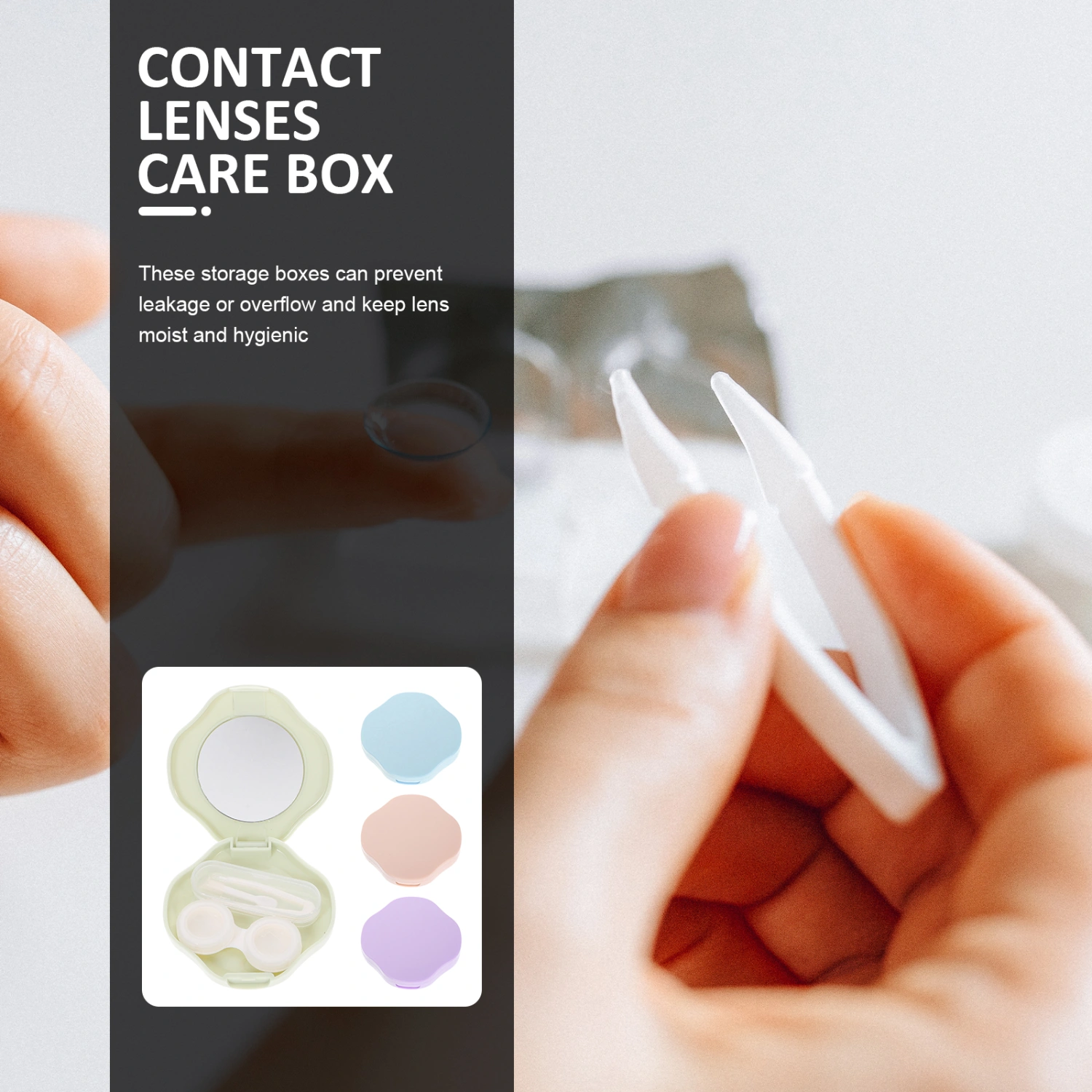 4Pcs Contacts Lenses Box Cosmetic Lens Container Portable Cosmetic Lens Storage Case