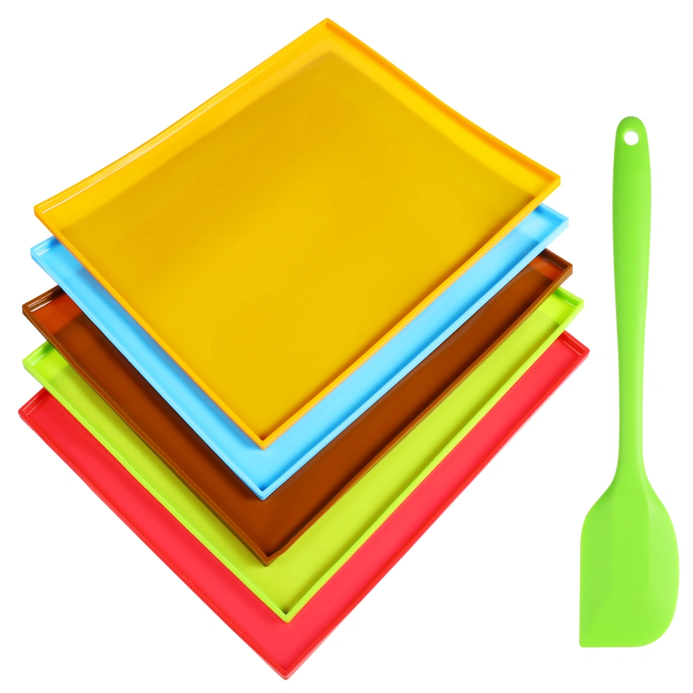 Silicone Baking Mats with Edges Nonstick Silicone Tray Liners Reusable Silicone Sheets with Spatula