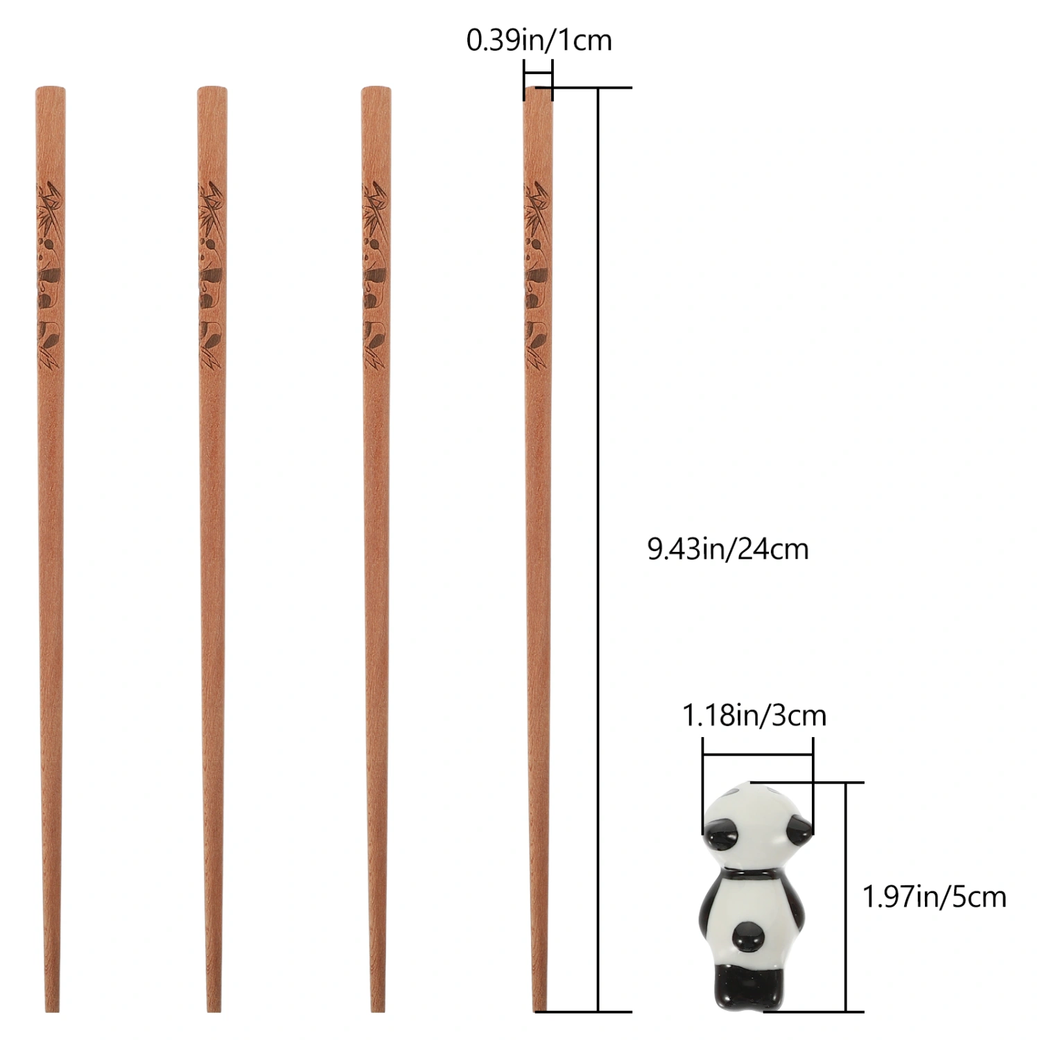 1 Set of Decorative Wooden Chopsticks with Chopsticks Rest Nonskid Chopsticks Reusable Chopsticks