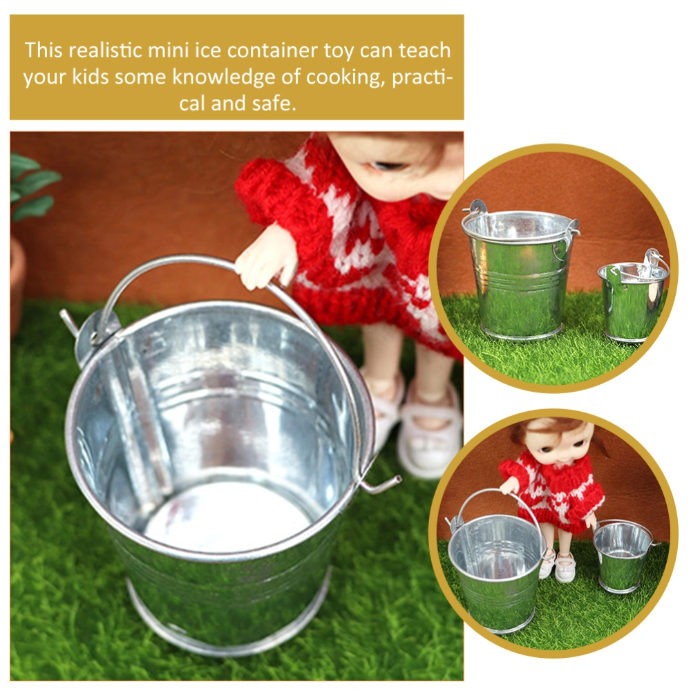 Miniature Ice Bucket Miniature Gardening Bucket Model Mini House Barrel Decoration