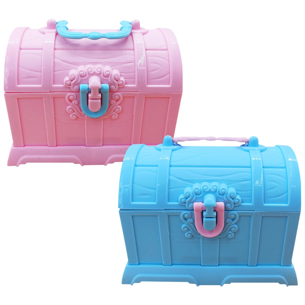 2pcs Treasure Chest Box Kid Toy Storage Box Cute Desktop Organizer Box for Kids
