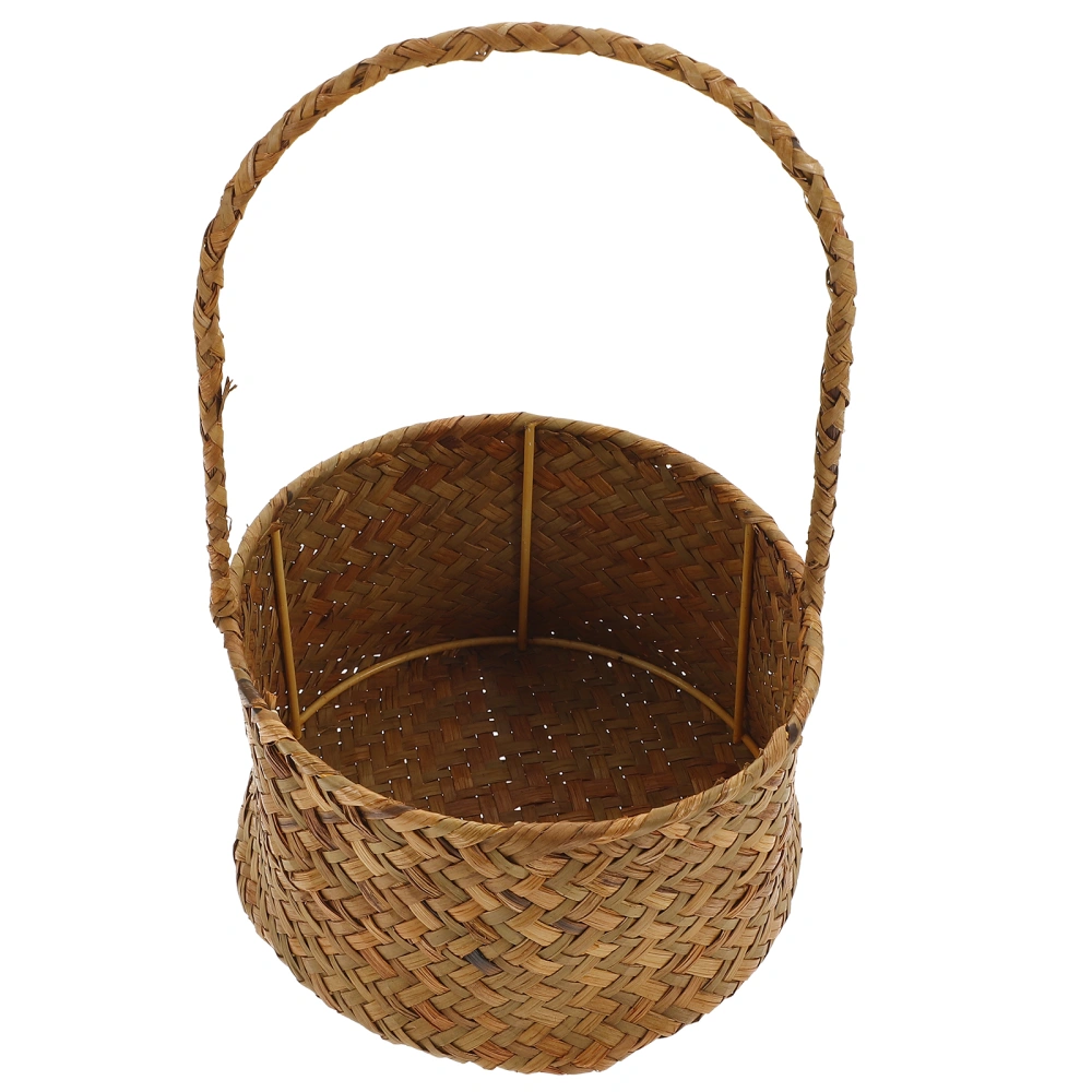  Woven Flower Basket Flower Arrangement Basket Wedding Flower Girl Basket with Handle