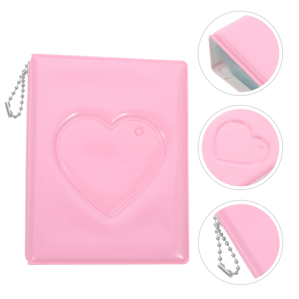 Small Photo Album Heart Photo Holder 3 Inch Photo Card Holder Book for Women Girls Kids