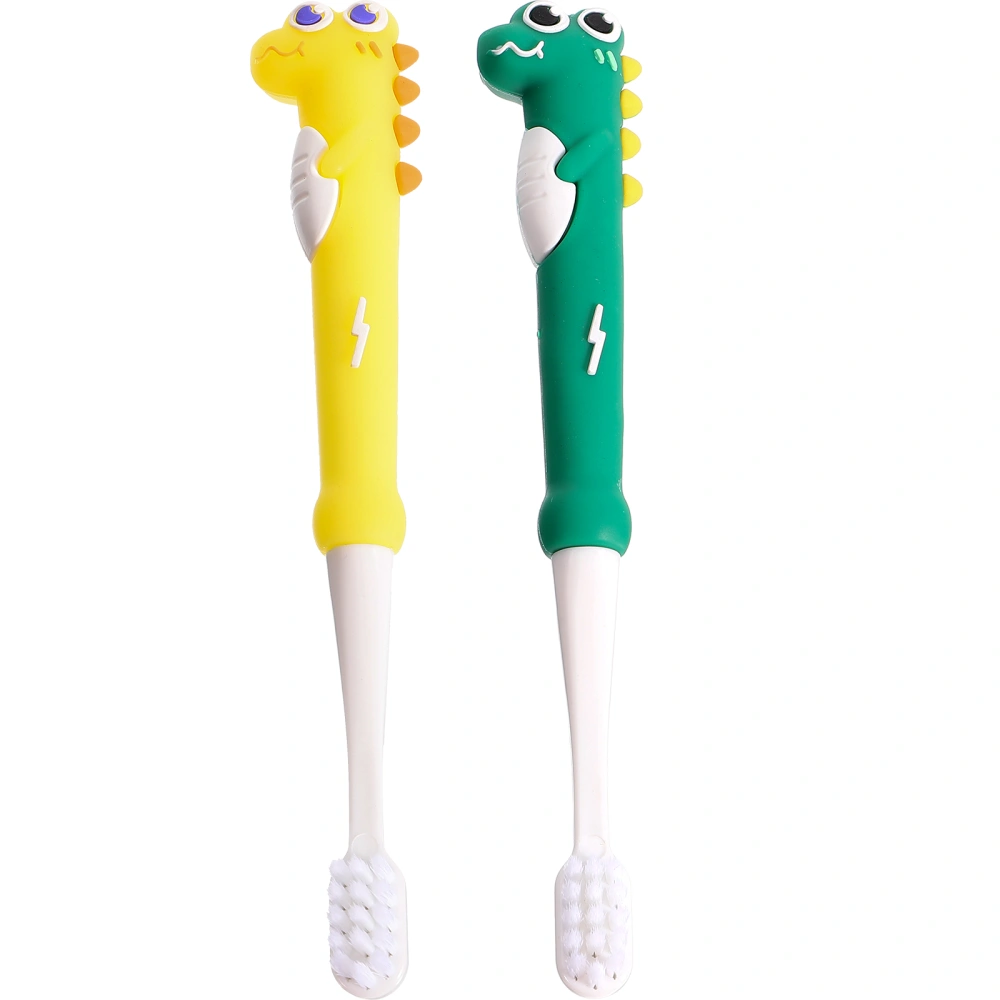 2Pcs Kids Toothbrushes Soft Easy Grip Children Toothbrushes Toddler Tooth Brushes