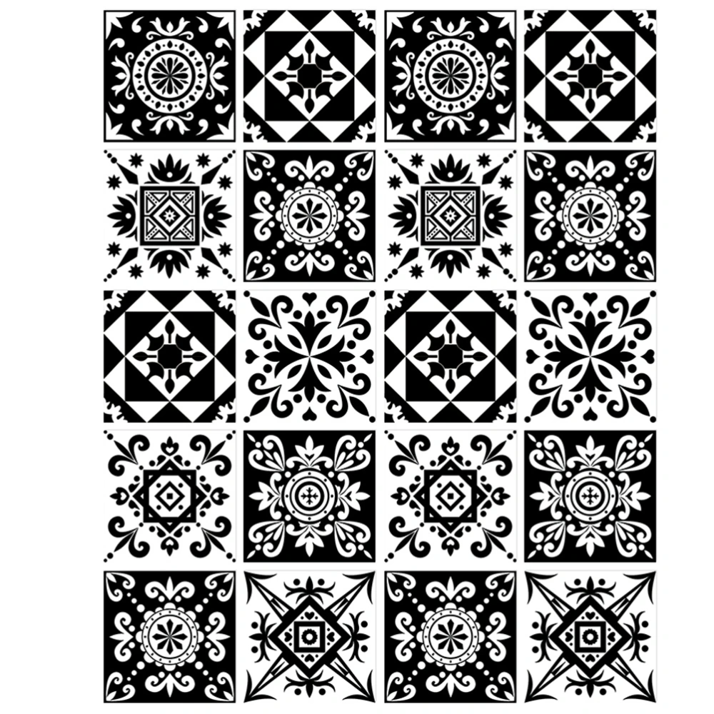 20pcs Nordic Style Peel and Stick Tile Decals Oil-proof Kitchen Wall Tile Stickers Kitchen Backsplash Wallpaper