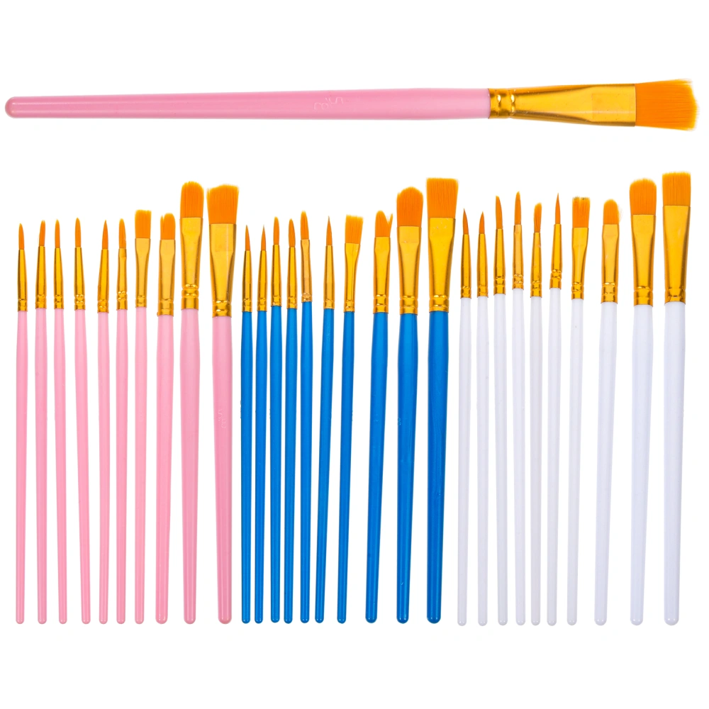 30Pcs Art Student Paint Brushes Watercolor Brushes Set Professional Paintbrushes