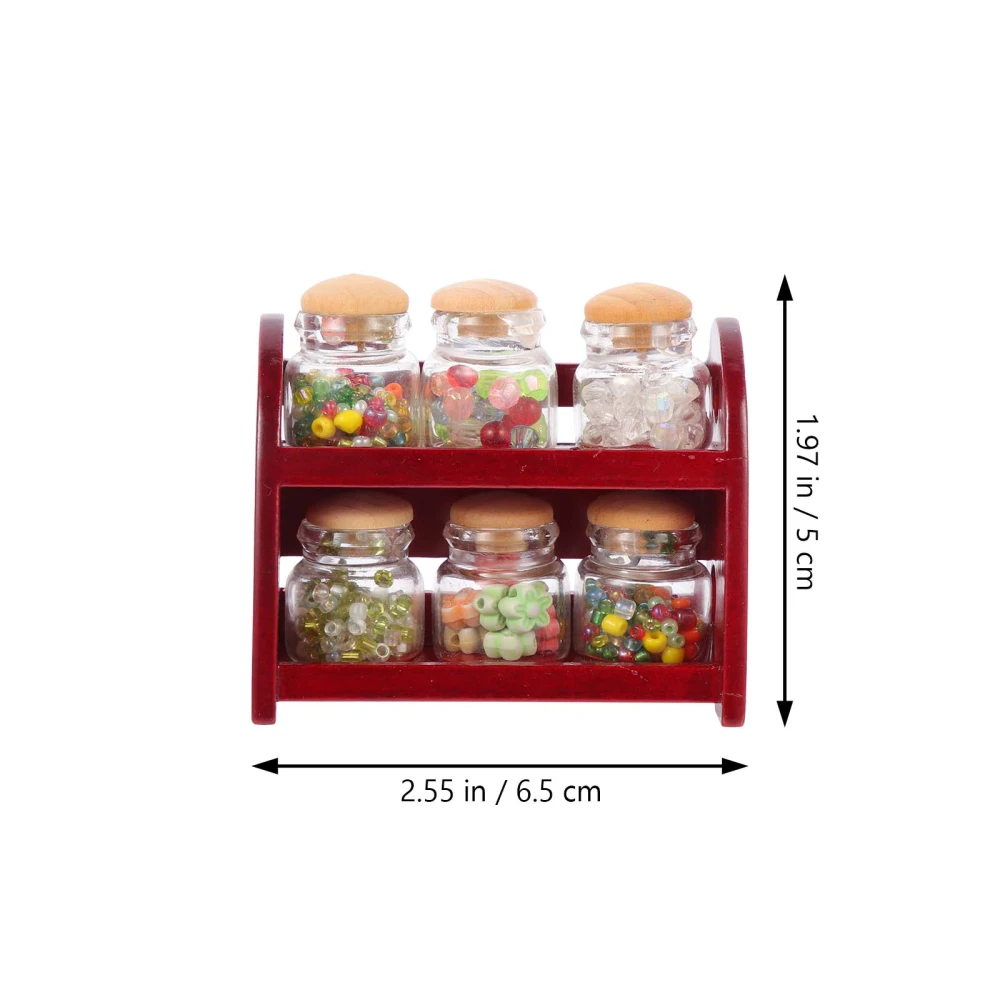 Lovely Mini House Door Miniature Candy Jar Mini House Decoration Miniature Rack