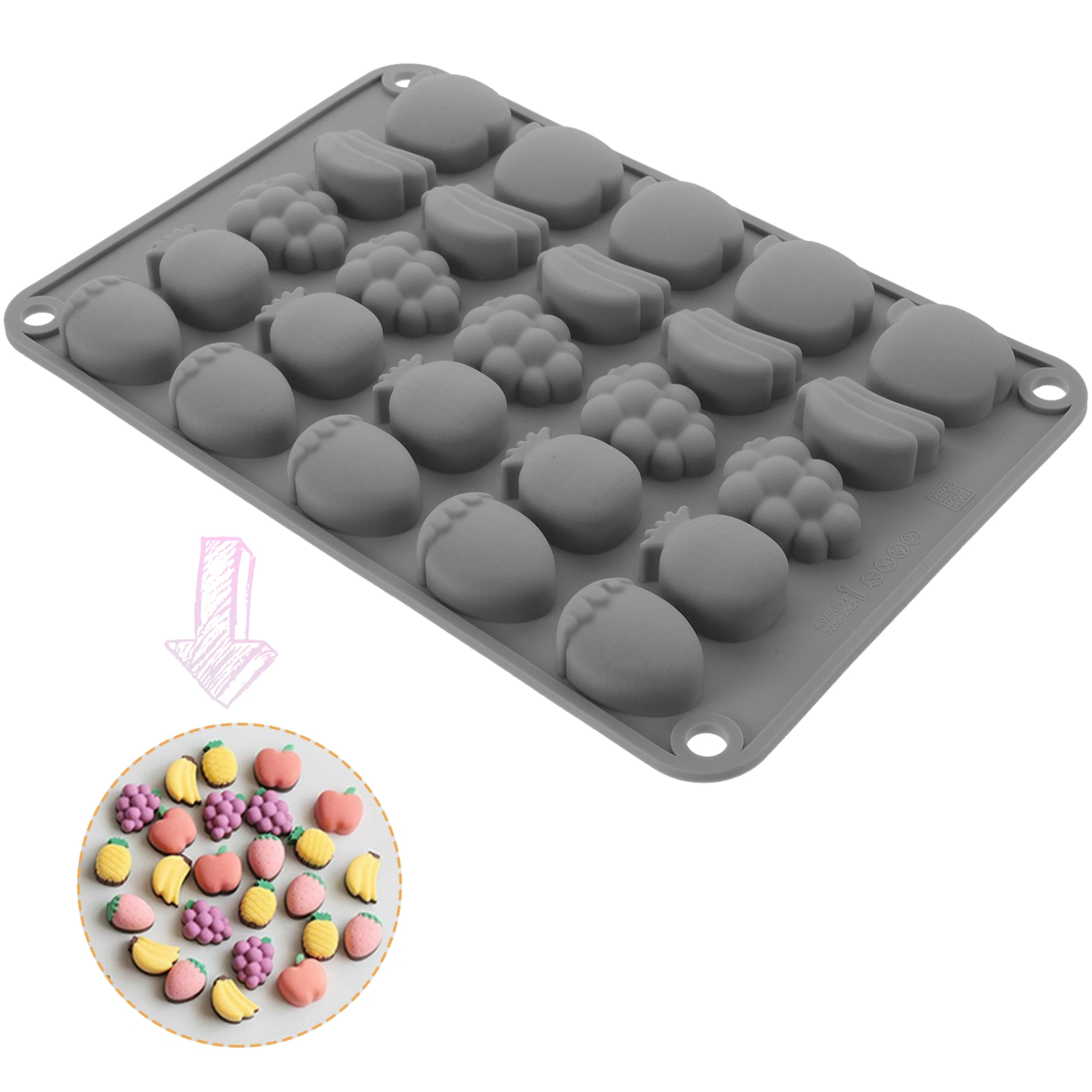 Bakery Mini Chocolate Fruits Mold Jelly DIY Mould Chocolate Fudge Making Tool