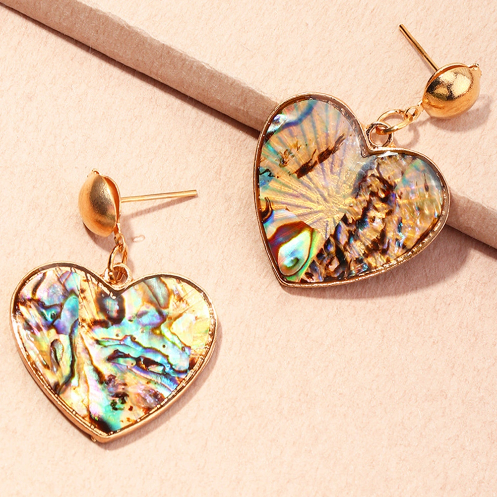 1 Pair Heart Earrings Leopard Printed Earrings Women Christmas Valentine's Day Gift