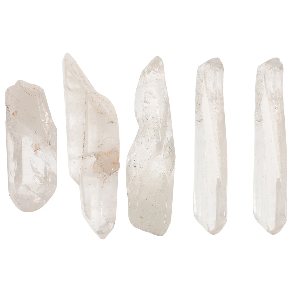 4pcs Natural Crystal Column Clear Crystal Wand Crystal Stone Meditation Stone