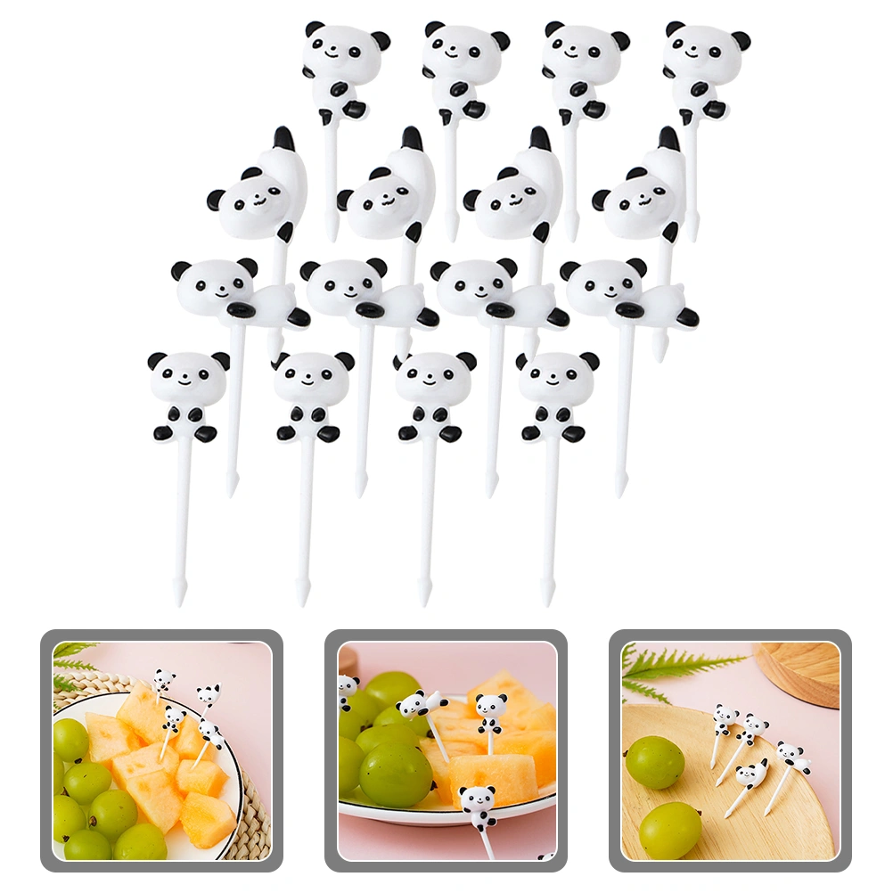 16Pcs Cartoon Fruit Picks Adorable Panda Food Picks Kids Food Picks Decorative Fruit Picks