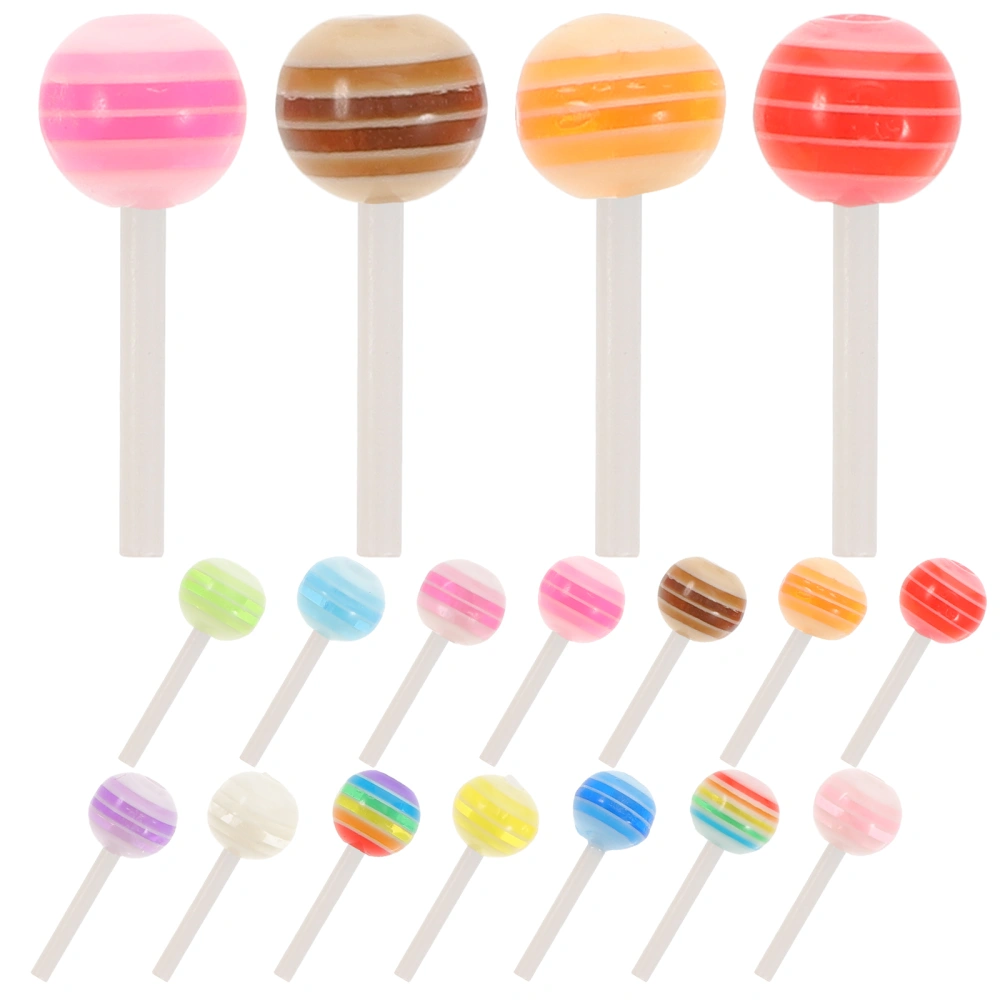 50pcs Lollipop Shaped Nail Decors Girl Manicure DIY Accessories Nail DIY Charms