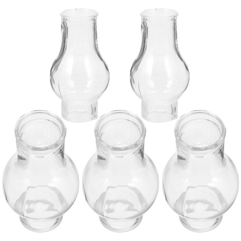 5pcs Oil Lamp Glass Chimneys Replacement Kerosene Lamp Shades Oil Lamp Covers