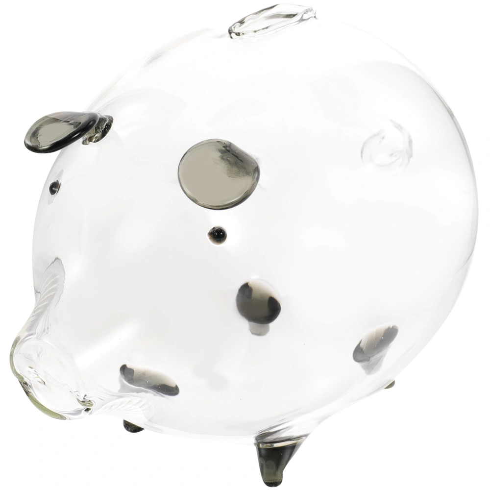 Transparent Glass Piggy Bank Lovely Pig Shaped Money Pot Glass Coin Saving Pot Desktop Decor