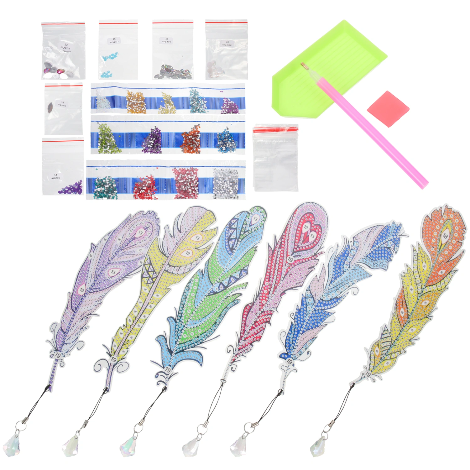 1 Set of DIY Bookmarks Delicate Plume Shaped Guided Reading Marks Tracking Book Markers