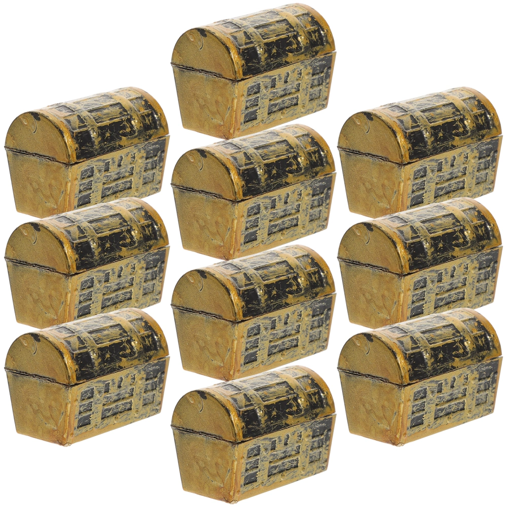 10pcs Treasure Box Models Party Favors Desktop Ornaments Fish Tank Decors