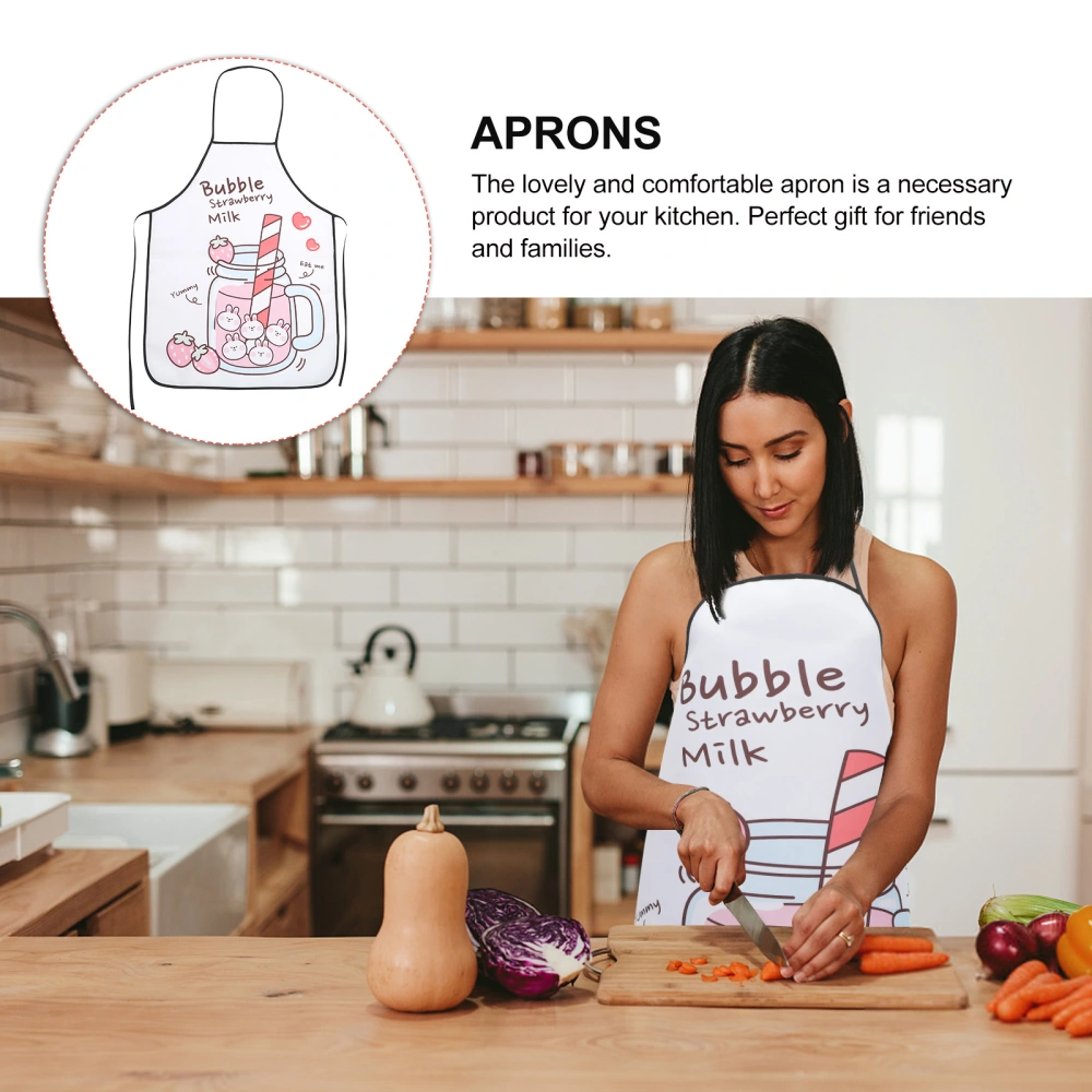 Practical Adult Apron Cartoon Cooking Apron Household Baking Apron Polyester Adult Apron