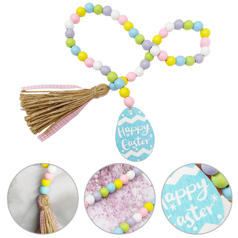 Easter Farmhouse Wood Beads Garlands Easter Wood String Beads Ornament Easter Decor