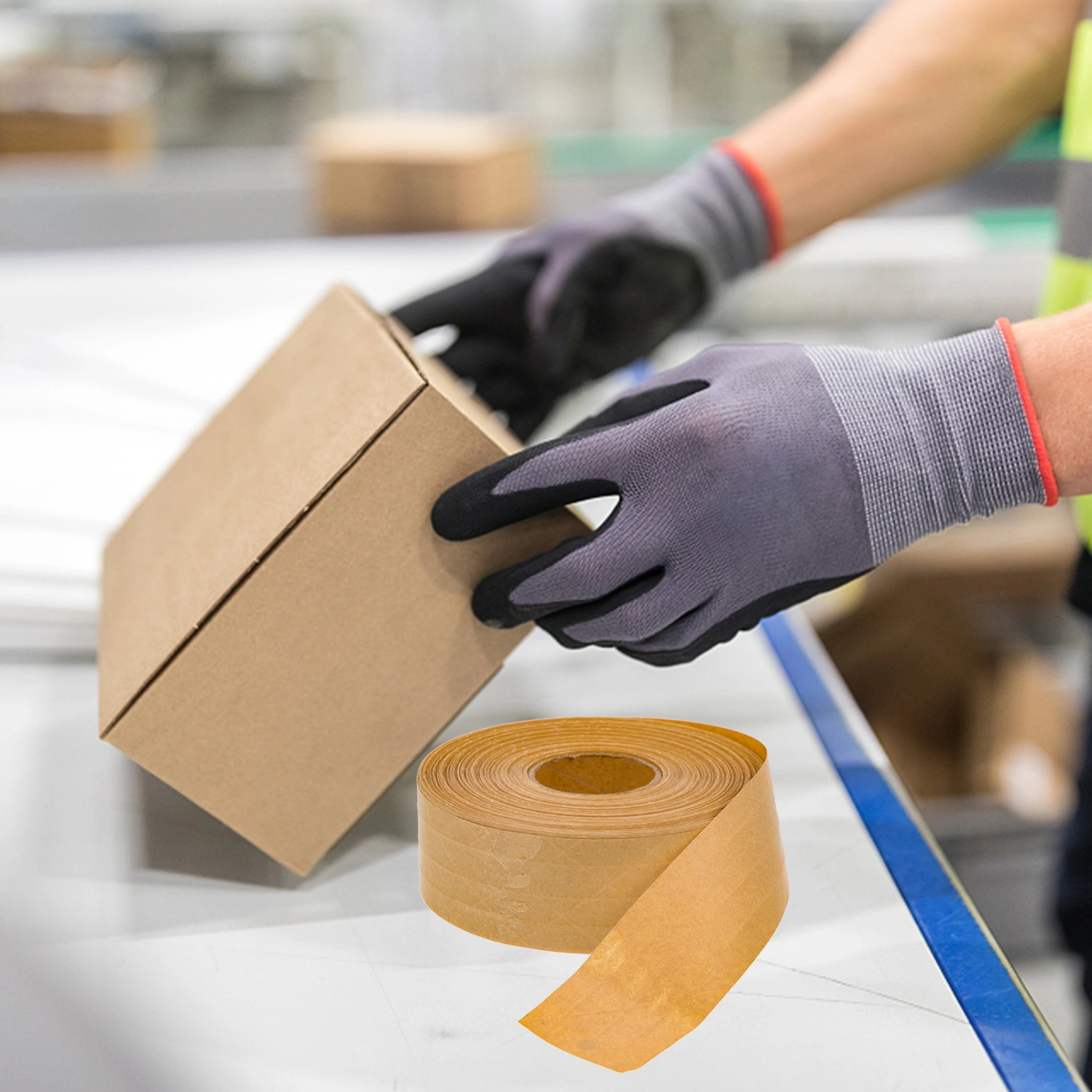 1 Roll Packaging Tape Self-adhesive Sealing Paper Tape Writable Paper Tape