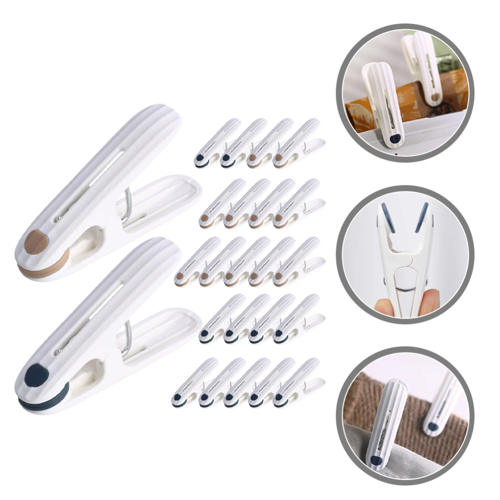 24pcs Plastic Multi-purpose Bed Sheet Hanging Clips Wind Proof Sock Fixing Clip Nonslip Clips