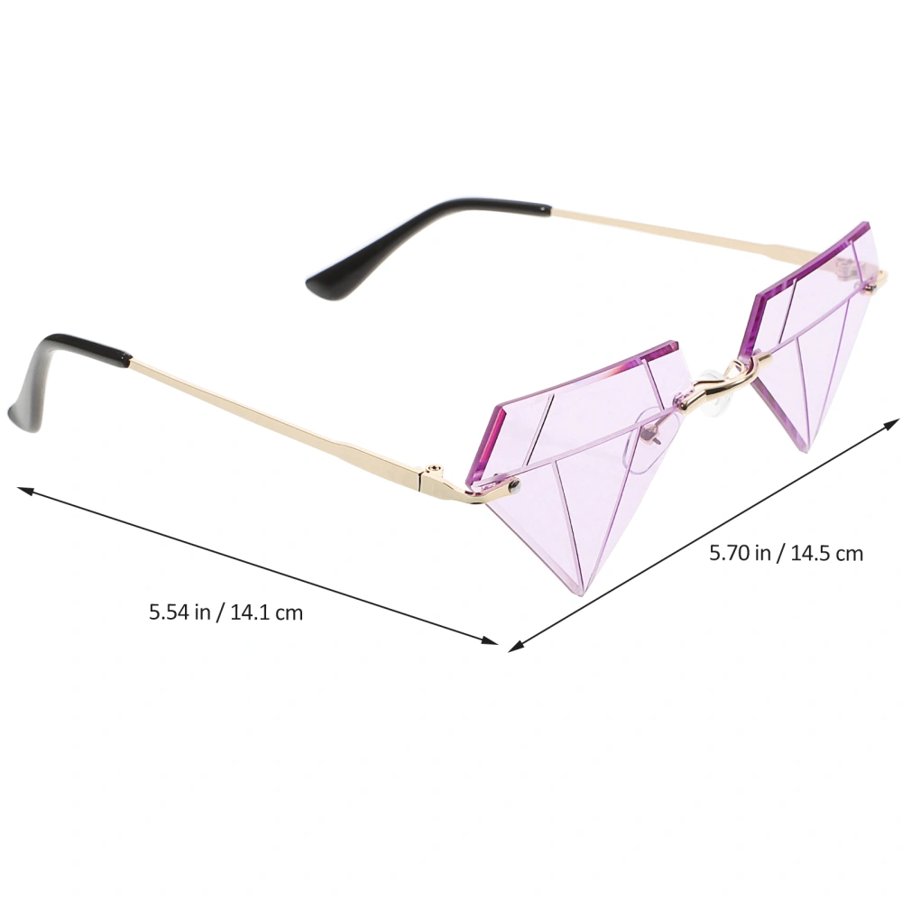 1 Pair Rimless Sunglasses Beach Party Sunglasses 90s Sunglasses For Women