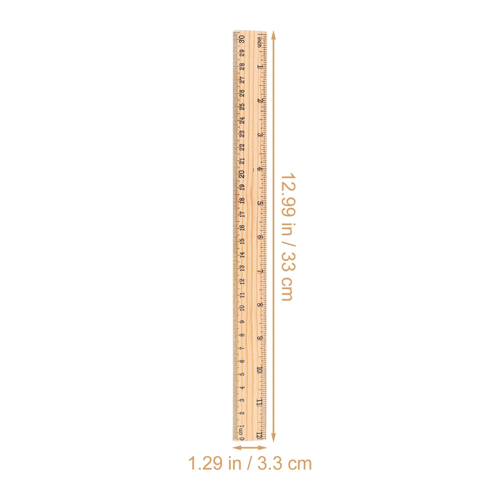 72pcs Wooden Rulers Measuring Ruler Students Ruler Drawing Ruler School Stationery