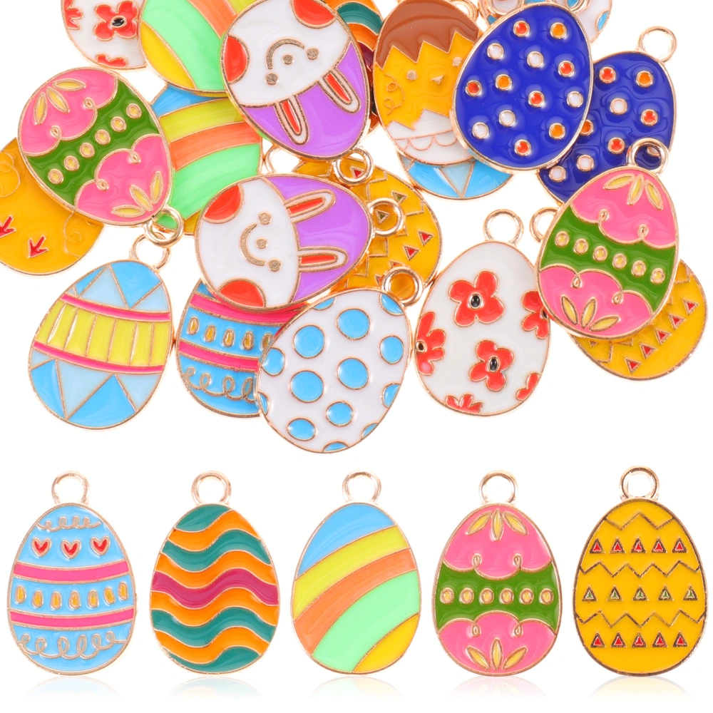 24pcs Easter Egg Jewelry Charms Necklace Pendant Bracelet Charms DIY Hanging Charms