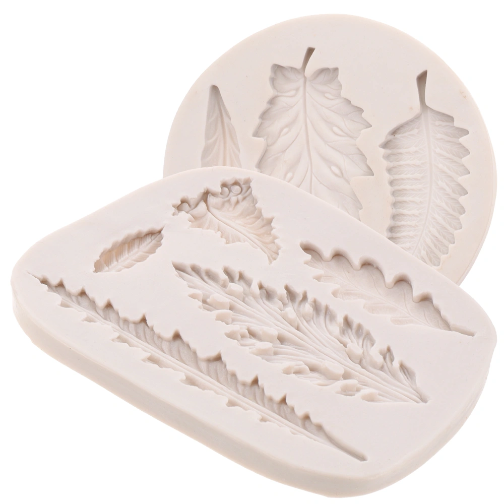 2pcs Leaf Candy Molds Chocolate Candy 3D Hollow Leaf Silicone Molds Sugar Craft Cake Decoration