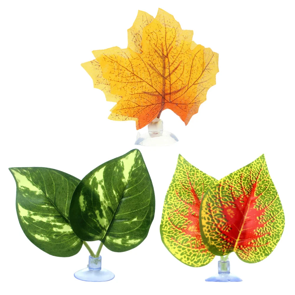 3pcs Betta Fish Leaf Pad Breeding Leaf Bed Rest Pad Fish Tank Decor Accessories