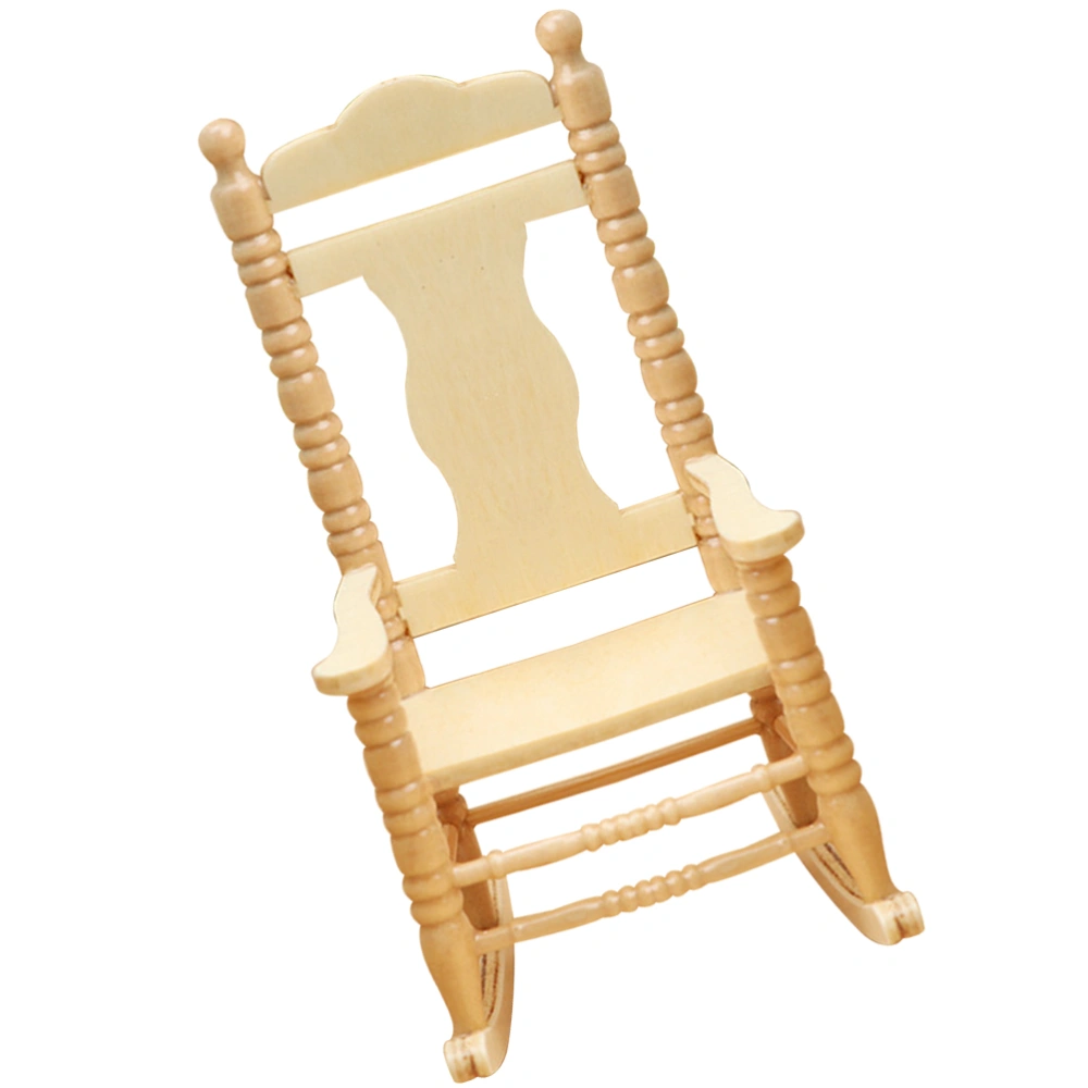 Miniature Chair Ornament Mini House Chair Model Tiny Furniture Figurine Wooden Mini Chair Decor