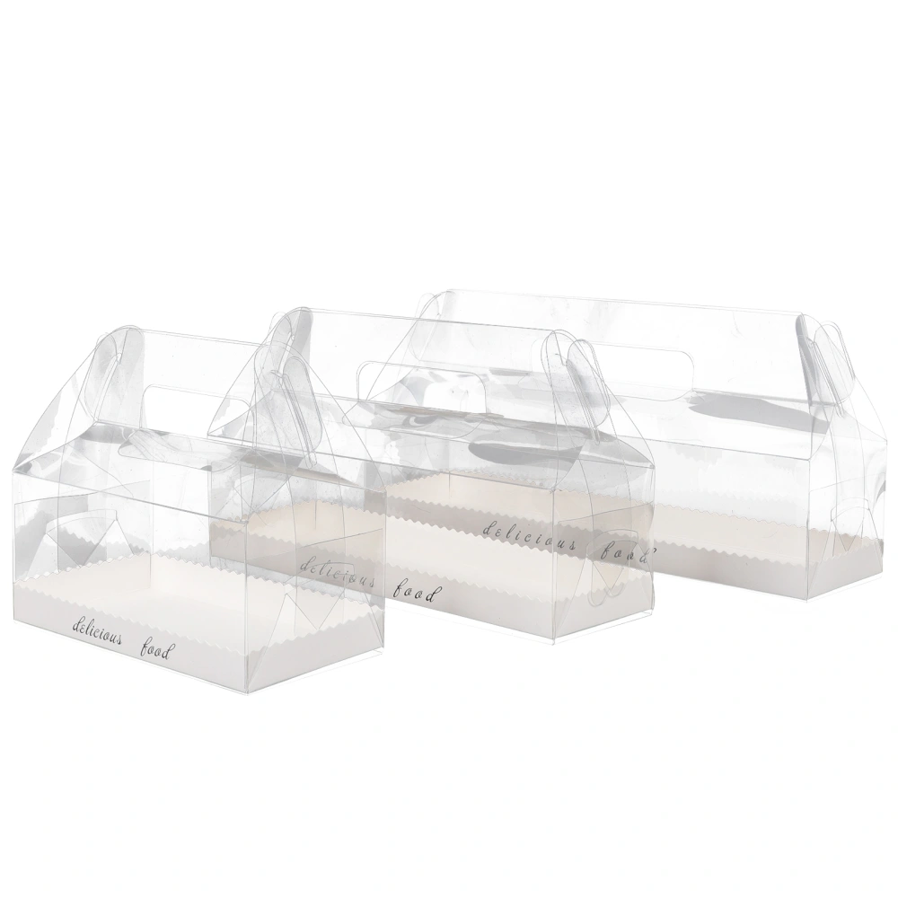 6pcs Clear Cake Box Transparent Cake Box Portable Biscuits Box Clear Gift Boxes for Wedding Party