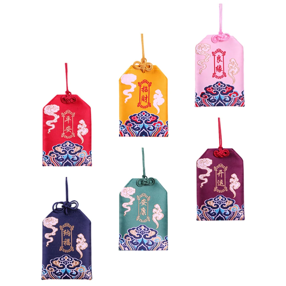 6pcs Japanese Omamori Amulet Sachets Luck Charms Pouches Hanging Sachets