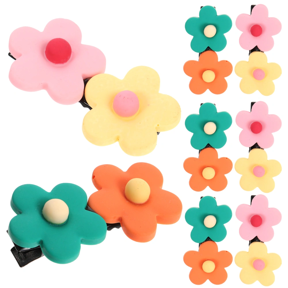 8pcs Hair Clips Candy Color Flower Hairpins Hair Barrettes Hair Decorations