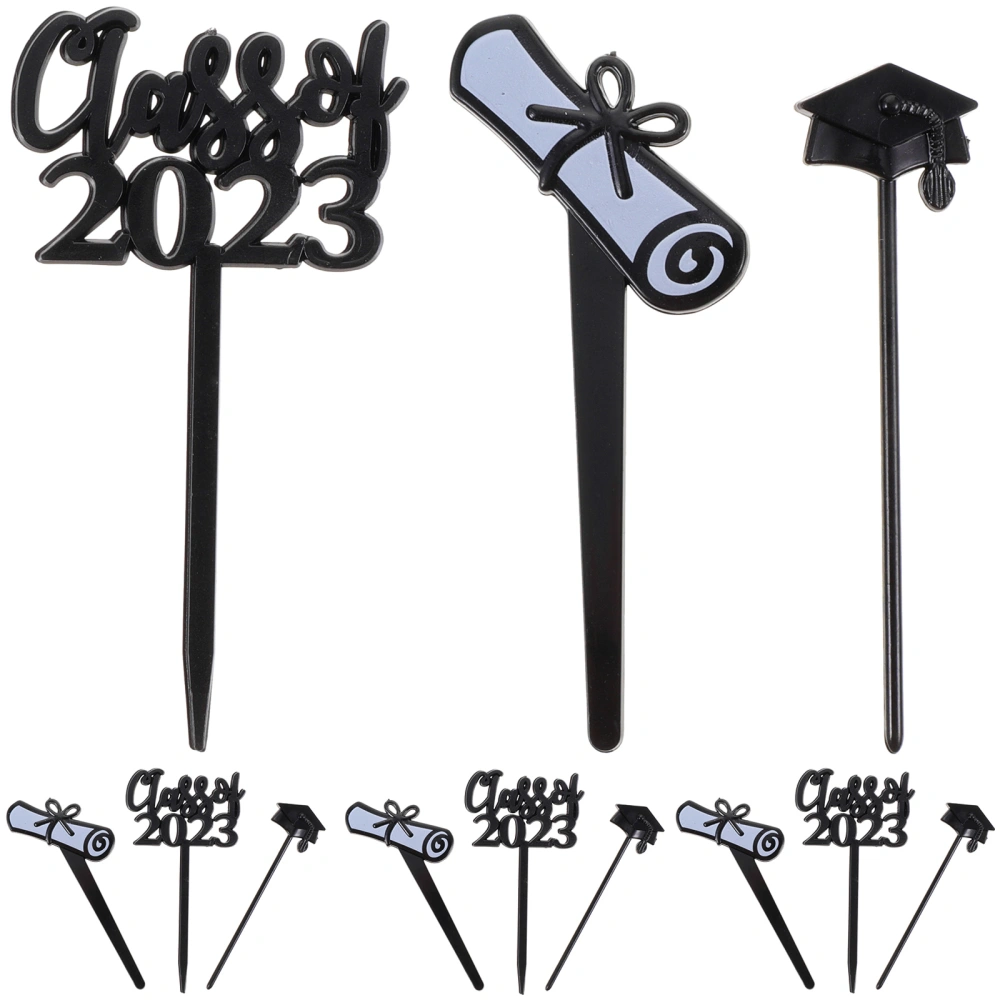 30pcs Class of 2023 Graduation Cupcake Topper Appetizer Picks for Graduation Party