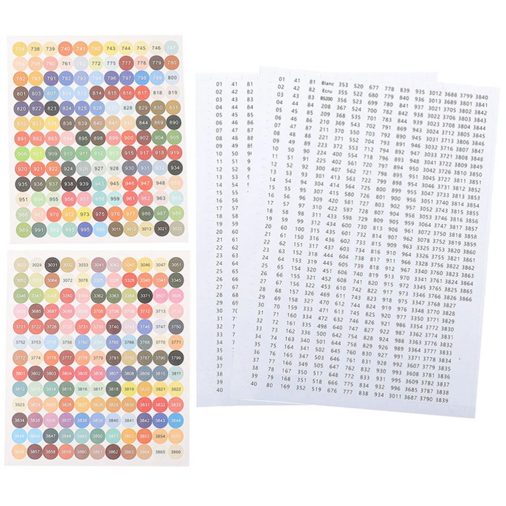 4 Sheets of Number Stickers Storage Bottles Stickers Storage Jar Number Labels