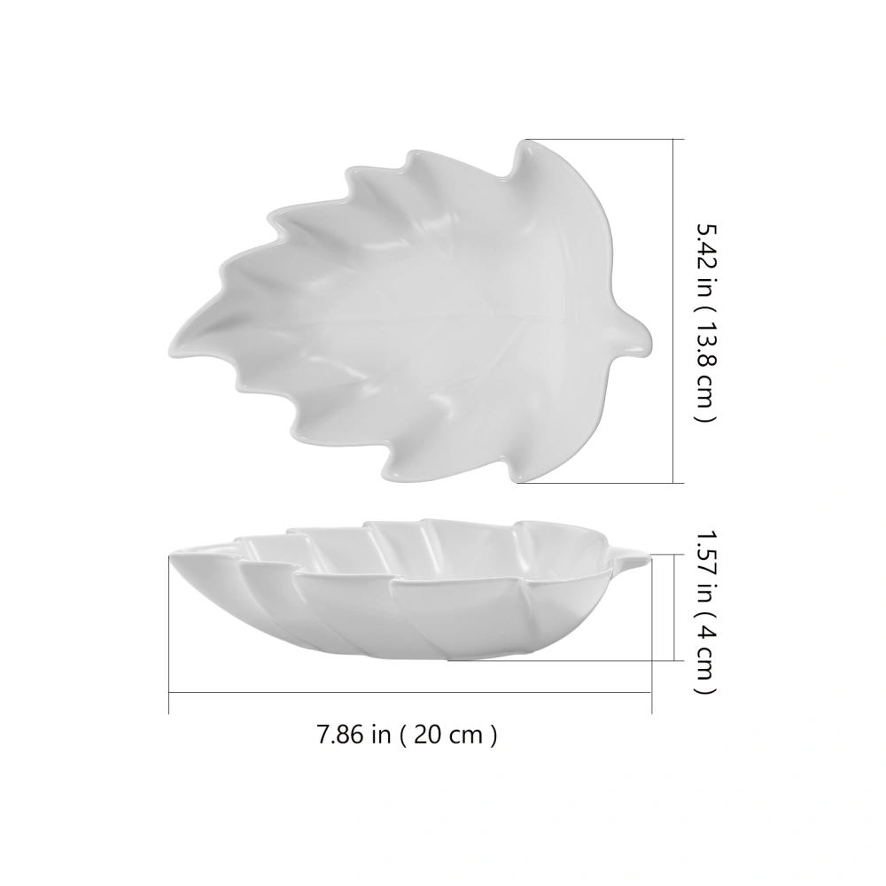 Creative Leaf Shape Salad Bowl Irregular Ceramic Food Storage Plate Household Fruit Tray