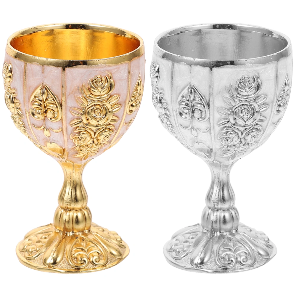 2pcs Small Wine Cups Party Water Cups Metal Drinking Cup Wedding Drinks Cups