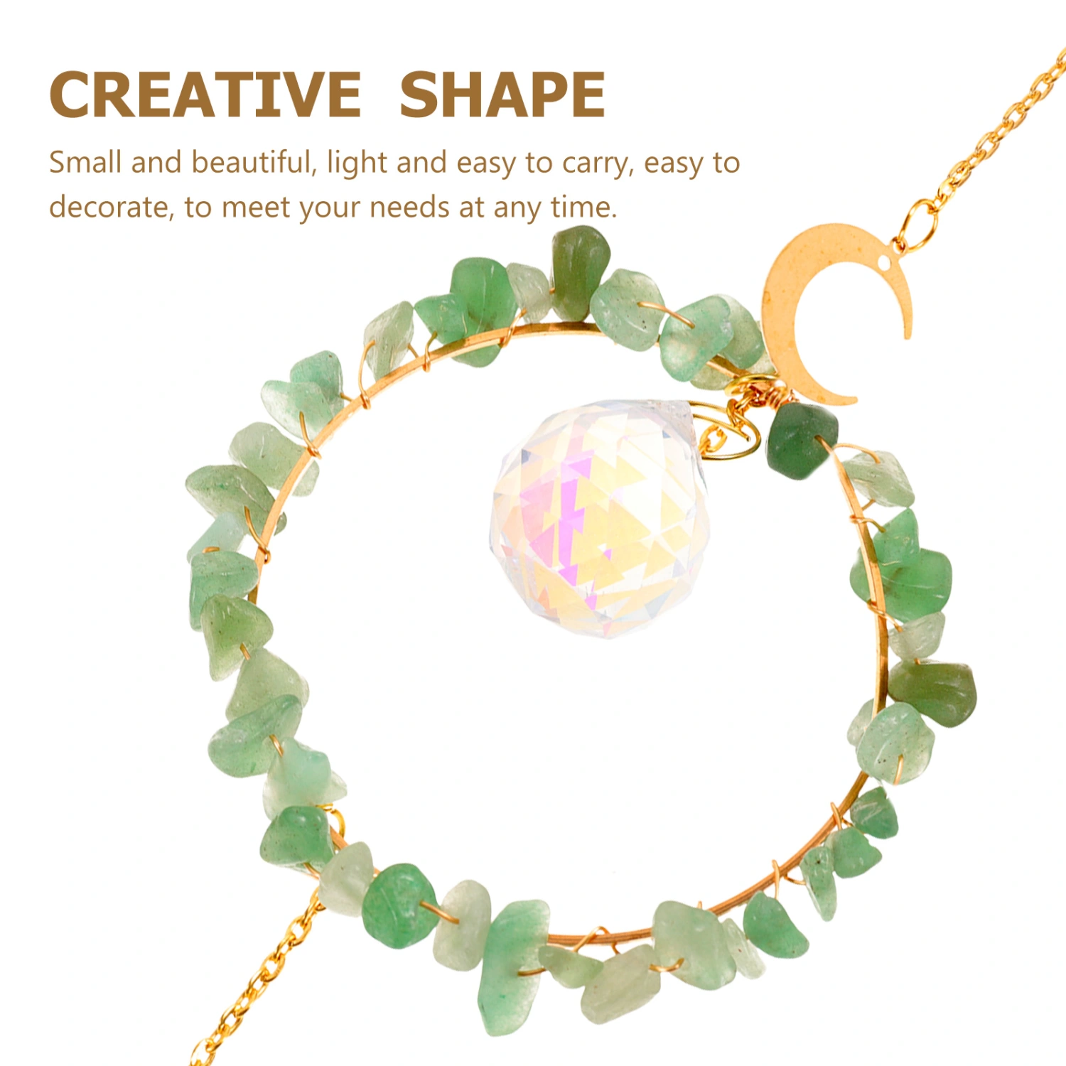 Natural Crystal Stone Suncatcher Ornament Hanging Pendant Suncatcher Decoration