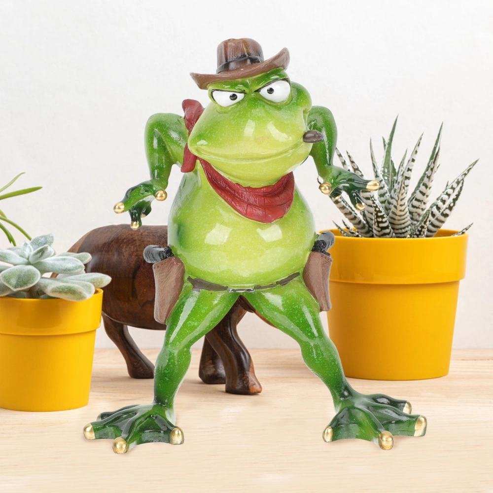 Frog Figurine Garden Frog Statue Frog Sculpture Desktop Resin Frog Decoration